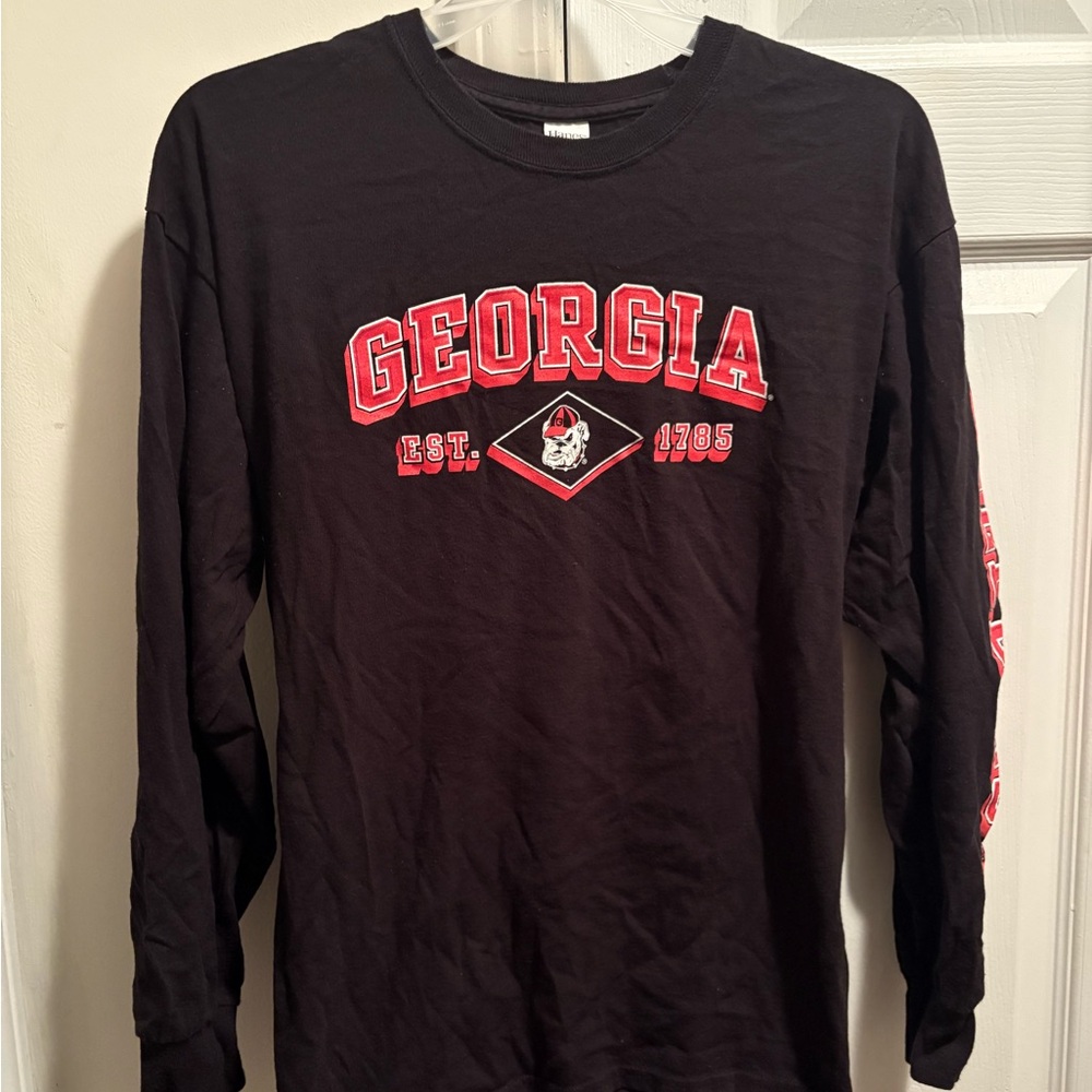 Georgia Bulldogs Est. 1785 Graphics Black Long Sleeves T-shirt